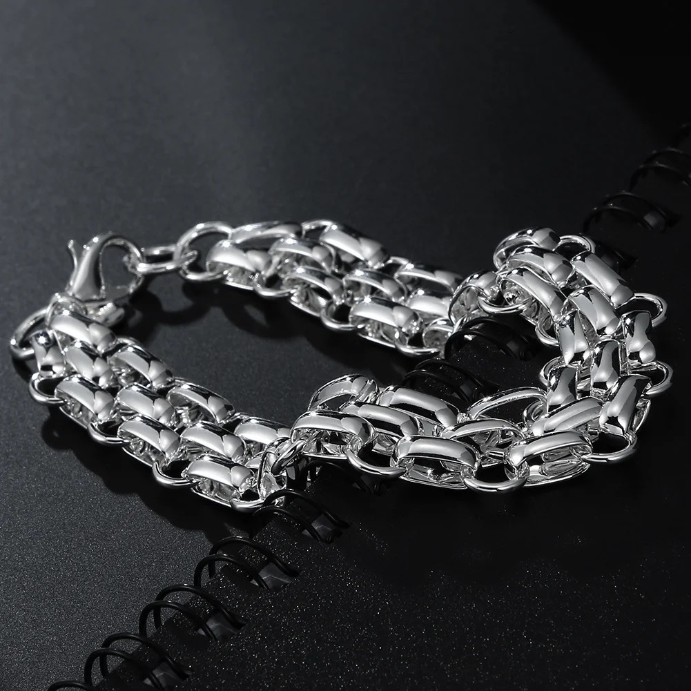 925 sterling silver Chain Bracelet for Men Women lady Perfect Gift for Christmas Halloween Thanksgiving Birthday wedding party 250813