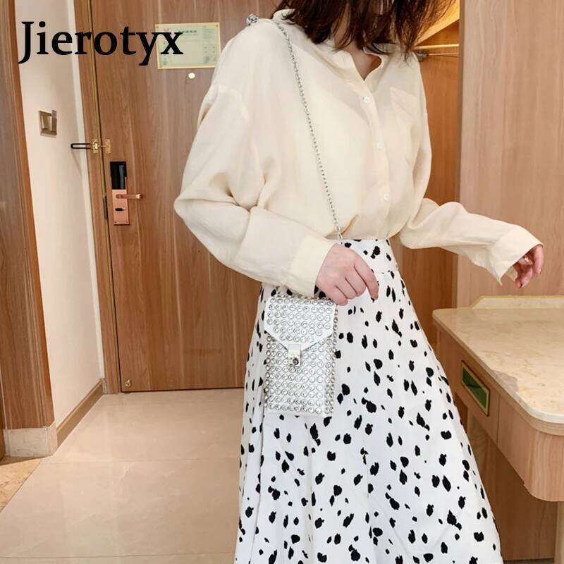 JIEROTYX Full Rhinestone Women Phone Bags Detachable PU Leather Waist Belt Shoe chain Crossbody Shoulder Bag Pack