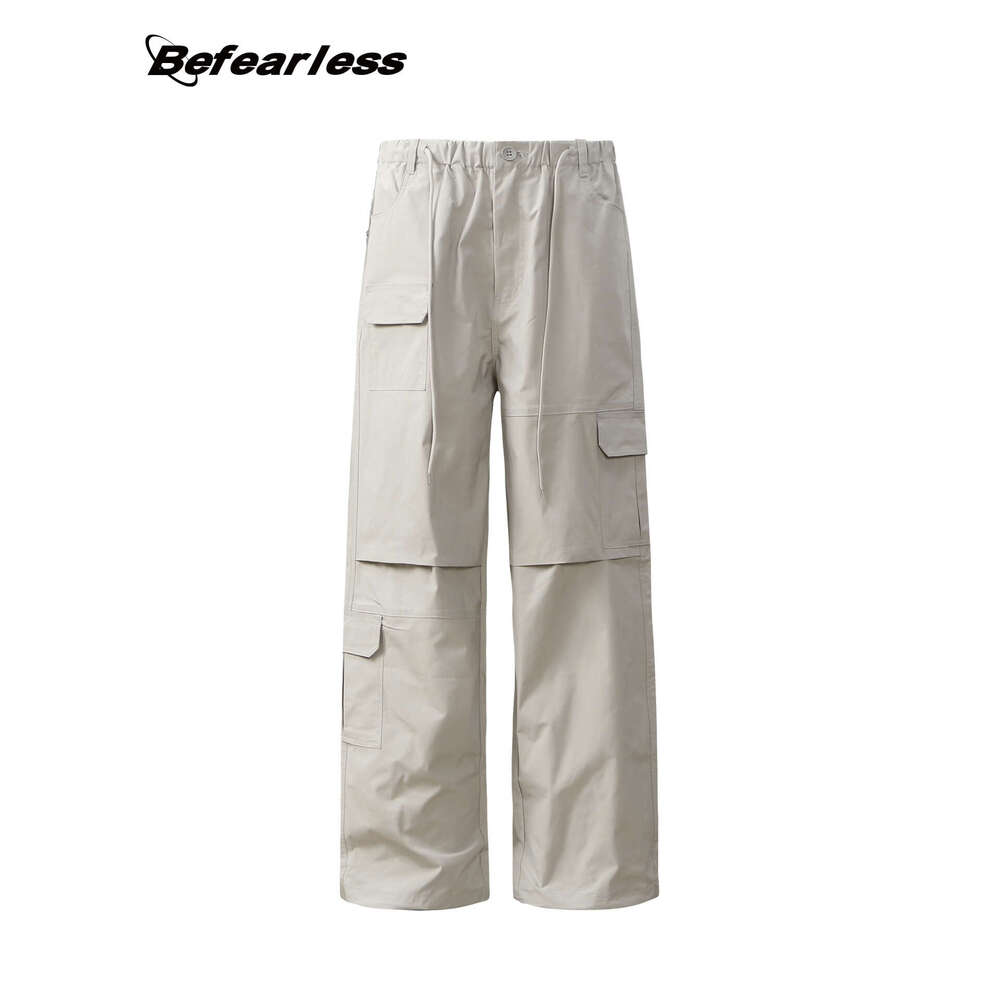 American Style Multi-Pocket Straight-Leg Cargo Trendy Brand Unisex Loose Fit Versatile Wide-Leg Draped Paratrooper Casual Long Pants B5
