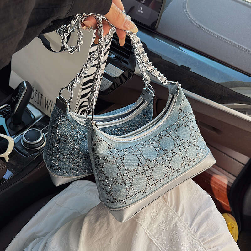 High-End Denim Fashionable Handbag 2025 Summer New Niche Versatile Shoulder Korean Style Crossbody Bag