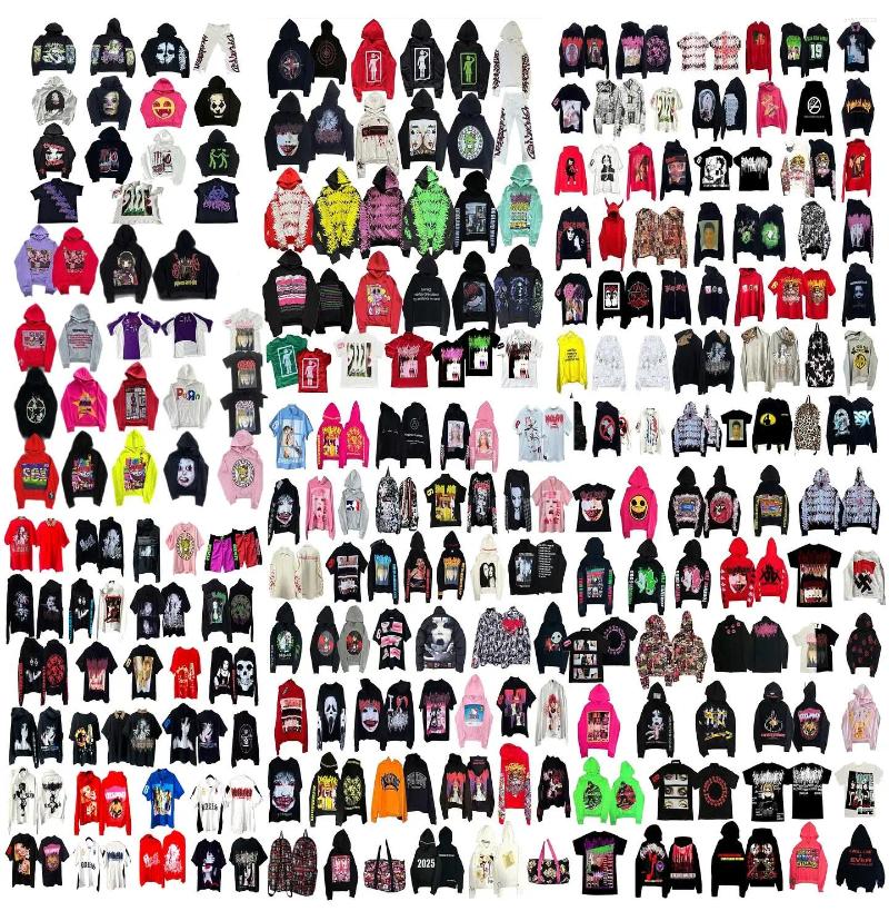 Men's Hoodies Harajuku Gothic Oversized Hoodie Drolandmiller Punk Women Streetwear Tops Grunge Sweatshirt Goth Clothes