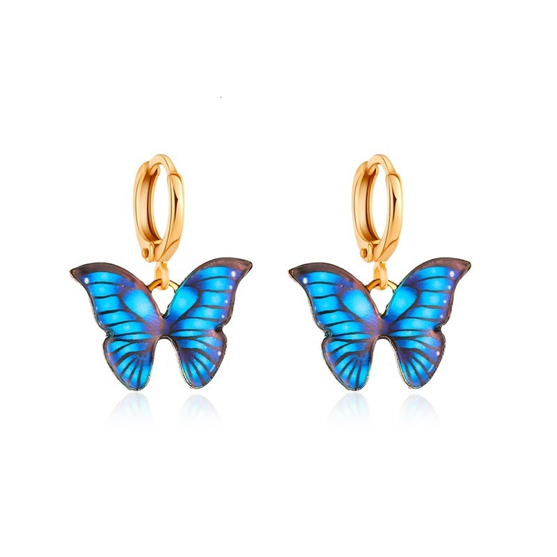 New Colorful Earrings Ins Internet Celebrity Temperament Dreamy Butterfly Buckle Ear Jewelry