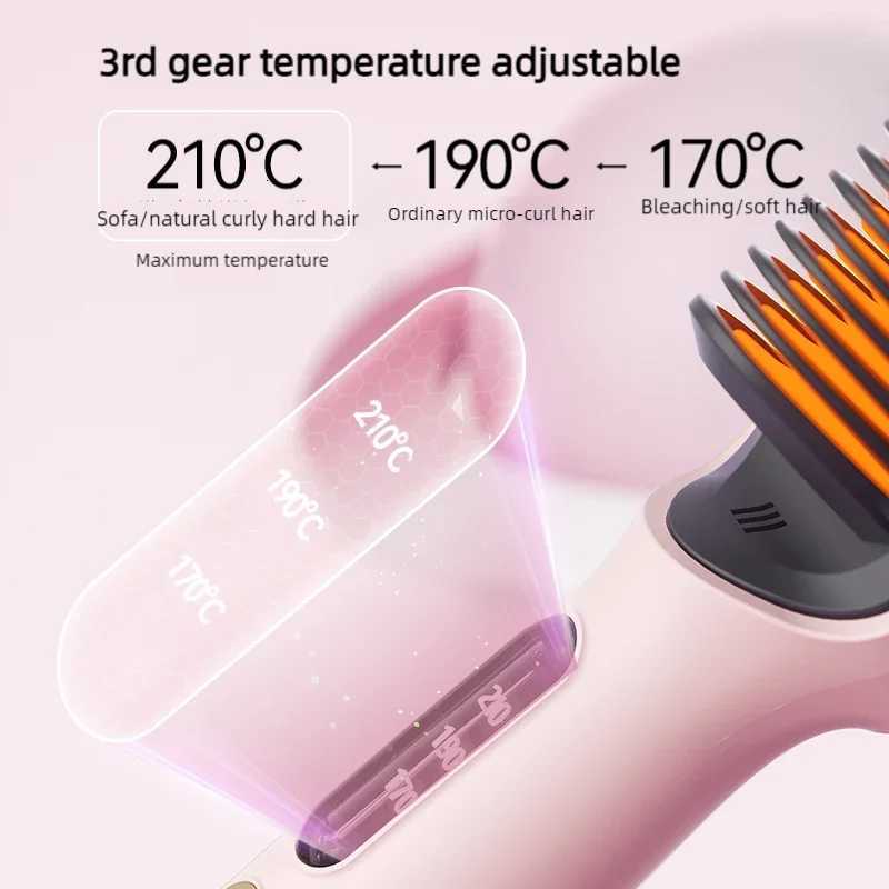 Hair Straightener Negative Ion Straightening Comb - 5000W Ionic Hair Straightener Brush with Ceramic Heating for Frizz Control W250814