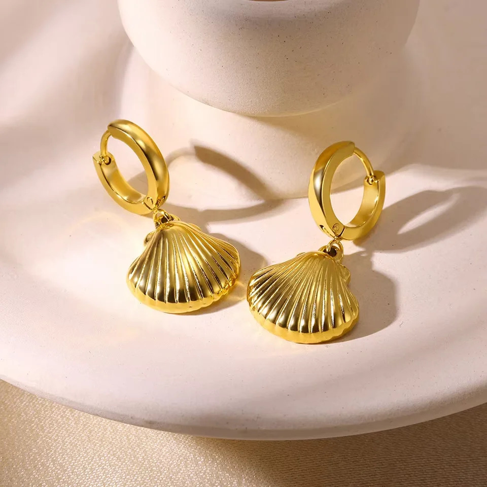 Boho Starfish Hoop Earrings For Women Stainless Steel Gold Color Ocean Star Earrings Summer Beach Jewelry Accessories Aretes 250812