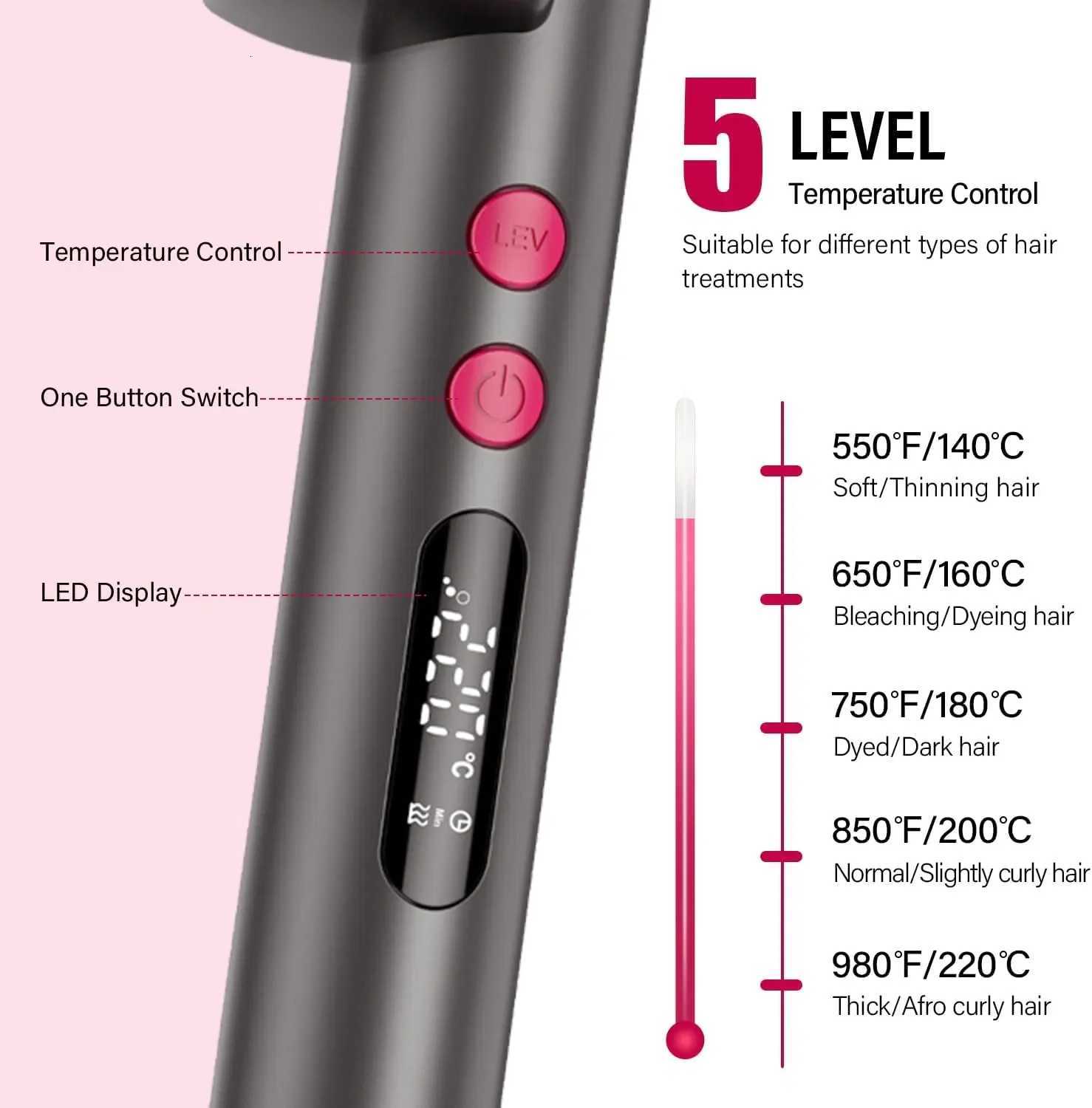 Hair Straightener Brush with Keratin Ceramic Coating Negative Ion Straightening Brush Dual Voltage Hot-air Hair Brush - Black W250814