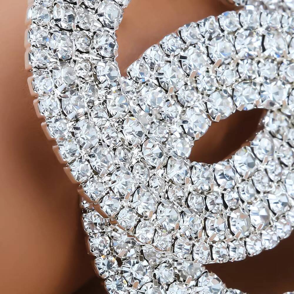 Stonefans Rhinestone Round Earrings for Women Luxurious Girls Exaggerated