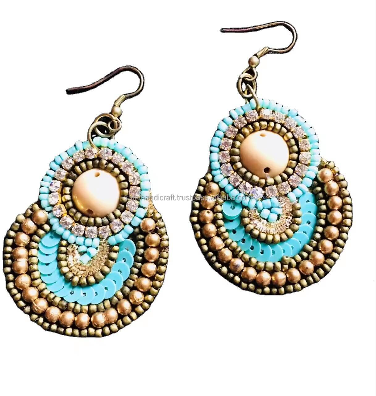 Classic Handmade Embroidery fashion Earrings Designed for Women