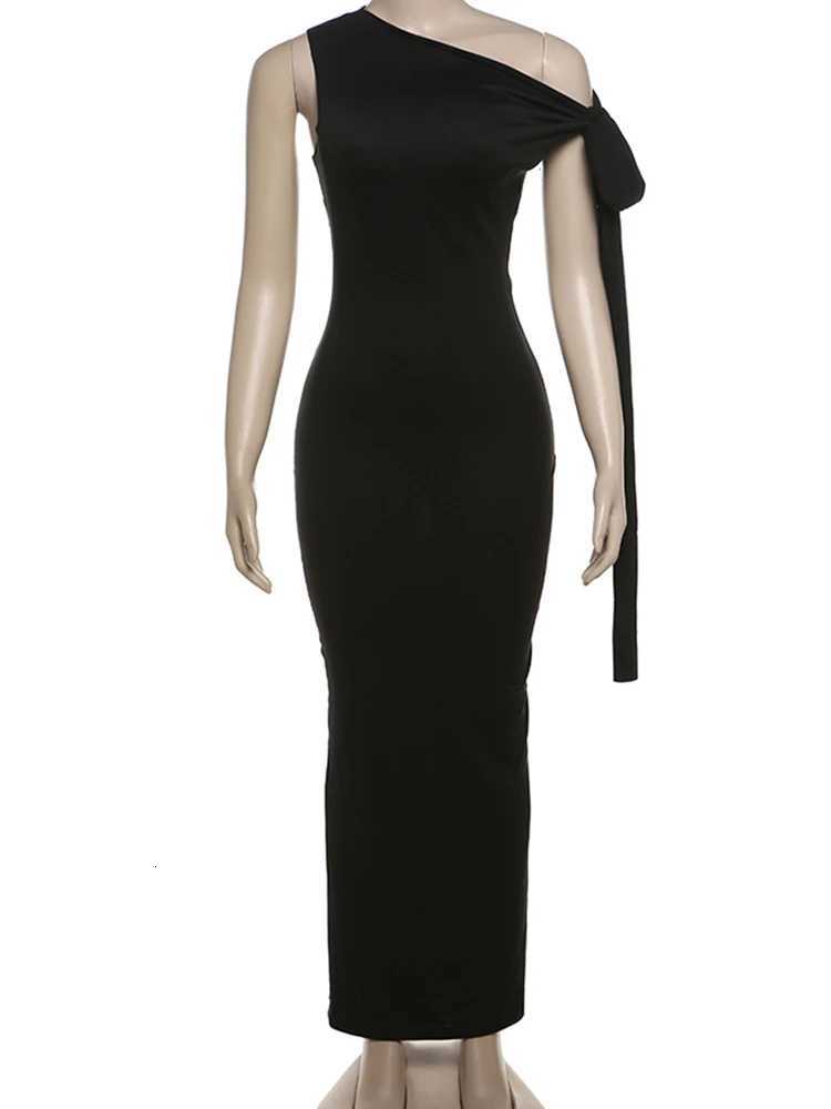 100% Cotton Linen Cotton Linen Cotton Linen One Shoulder Dress Women Summer Sexy Solid Ele Knot Bandage Sleeveless Body Shape Simple Party Skinny Dres