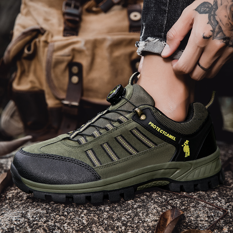 2025 Men's Climbing Shoes for Spring and Autumn Outdoor Grip and Durable Hiking Shoes with BOA Buckle Professional Genuine Mountaineering Sports 