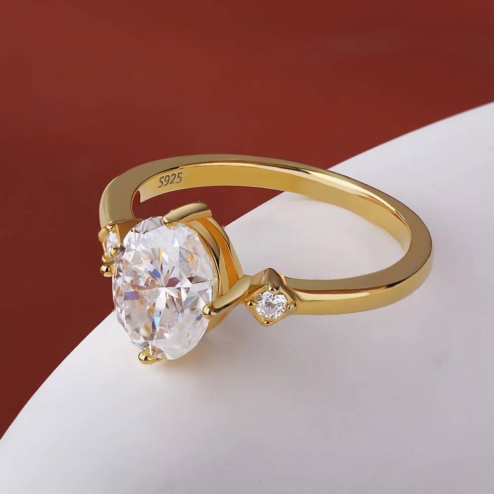 BXINY GRA Certified 2CT Moissanite Ring S925 Silver D Color VVS Oval Cut Lab Diamond For Women Promise Wedding Band Fine Jewelry