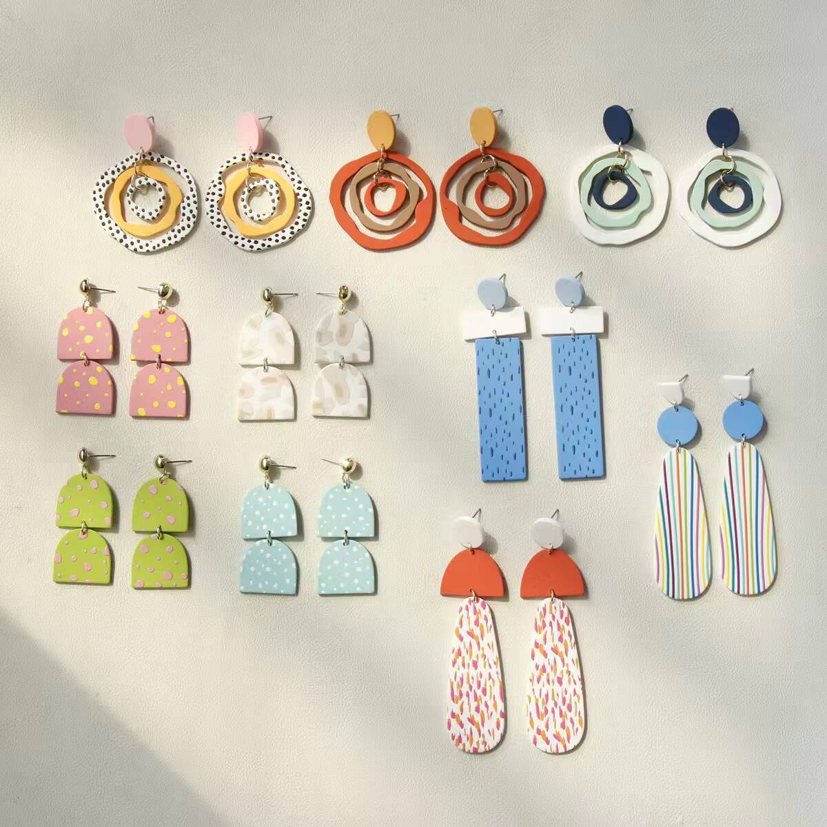 Multi-layer Exaggerated Colorful Acrylic Women's Fashion Earrings