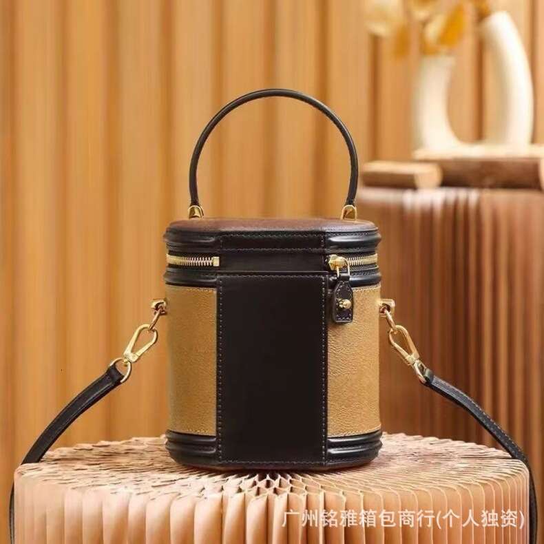 Lujia High Version Cannes Fortune Bucket Handheld Crossbody Small Round Vintage Luxury Bag