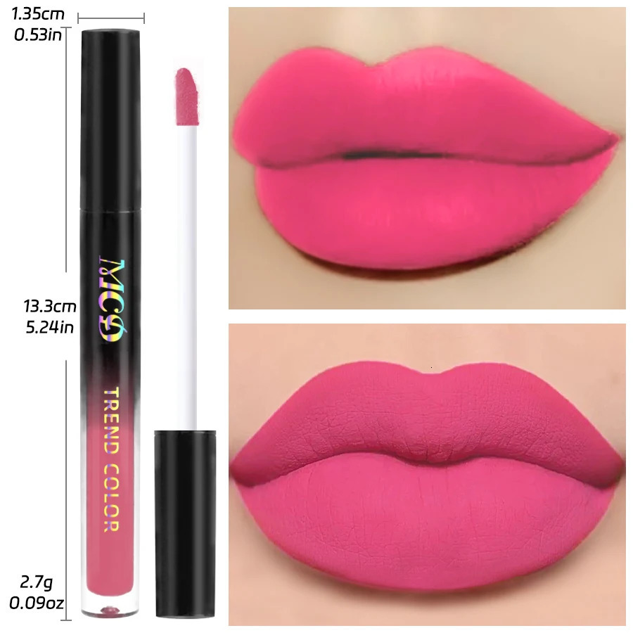 Velvet Matte Lip Gloss Nude Liquid lipsticks Stain-proof Waterproof Lip Tint Long Lasting Non-stick Cup Makeup Pigment Cosmetic 250812