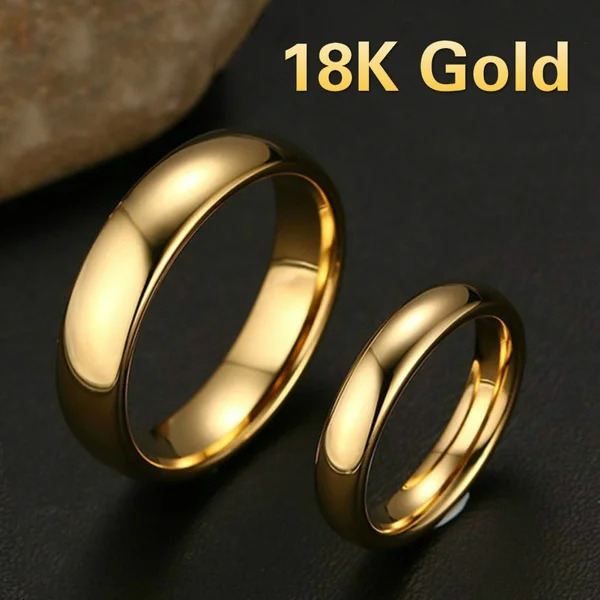 Fashion Golden Engagement Wedding Ring Couple Simple Style Fine Jewelry Anniversary Gift Men and Women 250811