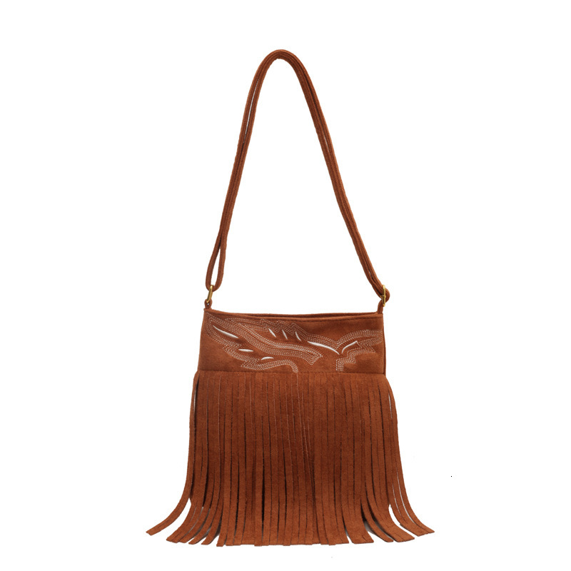 2025 new designer matte tassel bucket bag women's bag fashion crossbody bag