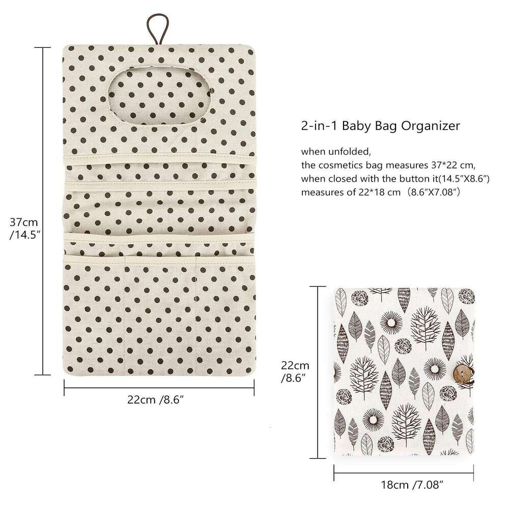 Travel Bag Compartment Organizers Holder Portable Button Diaper Container Polyester Cotton Baby Stor