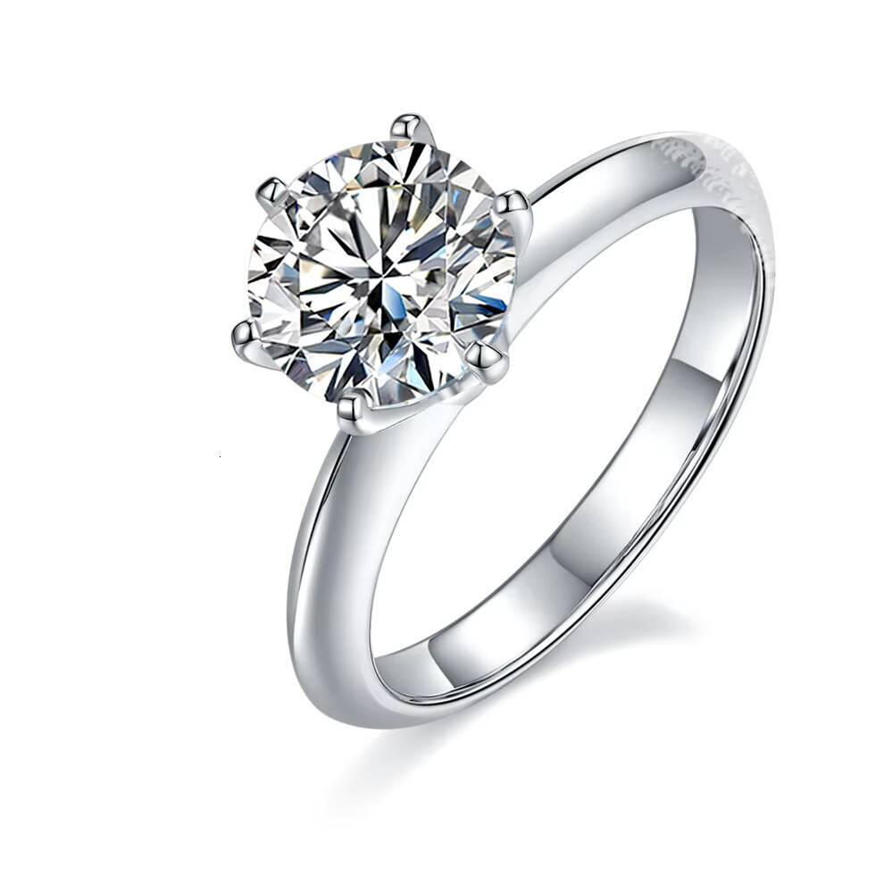 Factory Direct 2ct Lab Dia Engagement Ring Sterling Sier halo Gra Certified Moissanite Jewelry