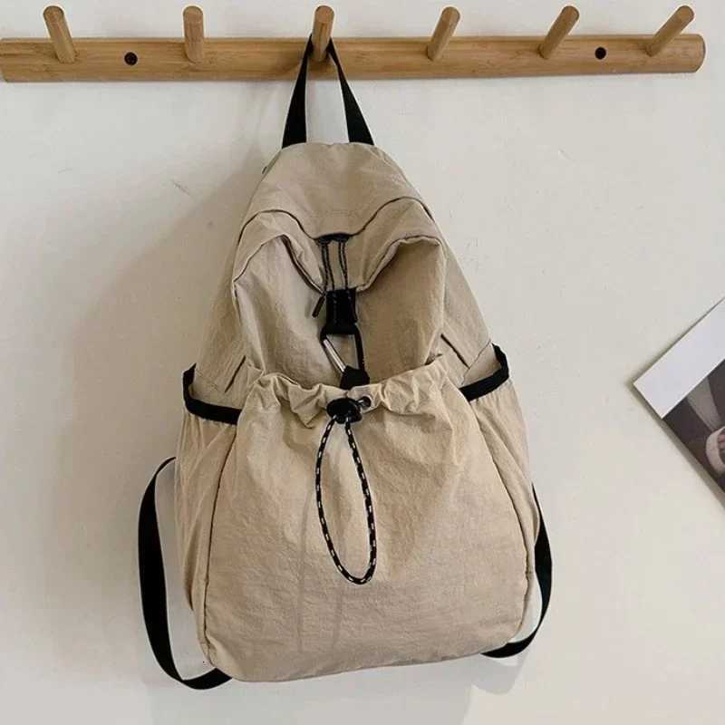 2025 New Junior High School Student Schoolbag Women Backpack Cloth Bag Casual Fashion Pleat High-Grade Backpack Women XJ250814