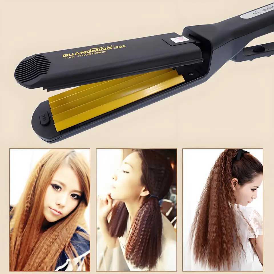 4-in-1 Women Interchangeable Plates Hair Straightener Crimping Iron Crimper Hair Styling Tool Deep Wave Straightening Iron W250814