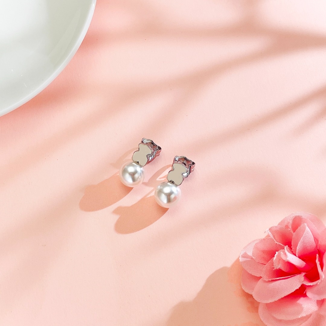 New Fashion Women Men Girls Bear Silver Gold Stainless Steel Zircon Round Animal Moon Hollow Span Stud Hoop Earrings Jewelry