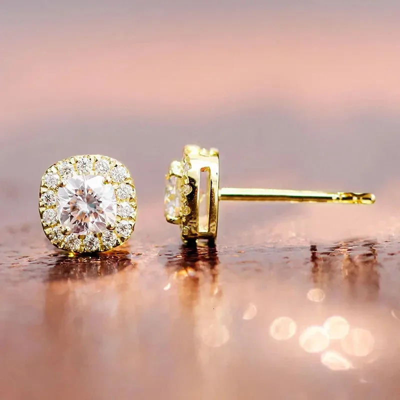 CAOSHI Dainty Cubic Zirconia Stud Earrings for Women Gold Color/Silver Color Exquisite Jewelry Versatile Graceful Accessories 250812