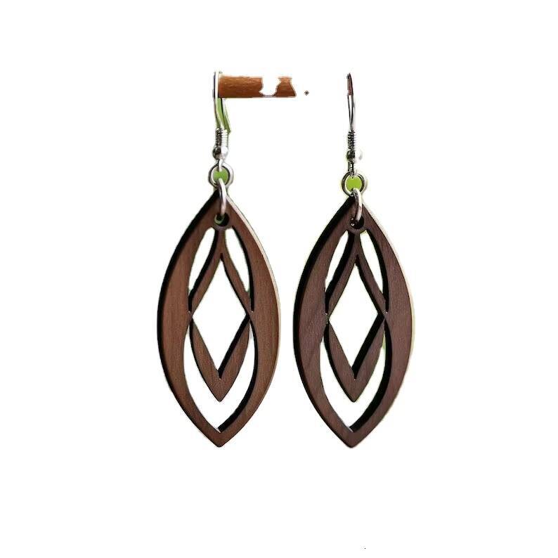 Resin Wood Jewelry Modern Fashion Earrings Women's Party Wedding Gift