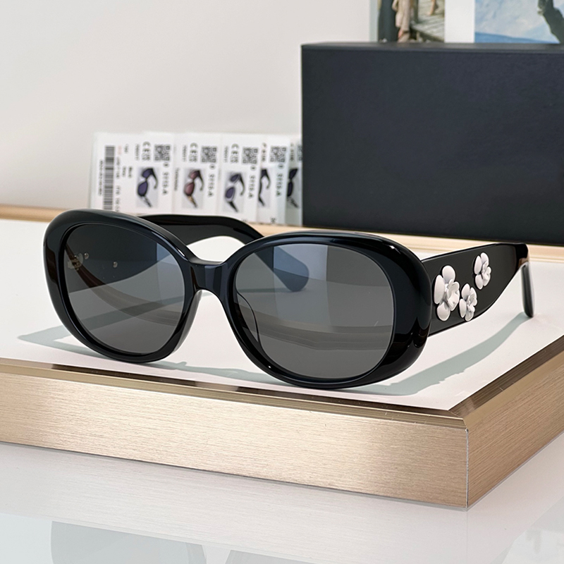 Designer Oval Sunglasses For Women Flower Decoration Eyewear 5113 Luxury Sunglasses Men Outdoor Goggles UV400 Protection Glasses With box