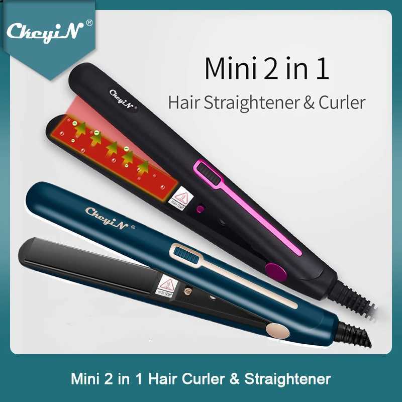 Mini Professional 2 in 1 Portable Hair Curler Hair Straightener Flat Iron Hairs Straightening Corrugated Iron Styling Tools 48 W250814