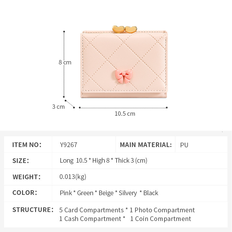 Luxury Brand Designer Bag New Japanese Style Short Women's Wallet High-End Bowknot 70% Off Clip Card Holder Wallet Wholesale