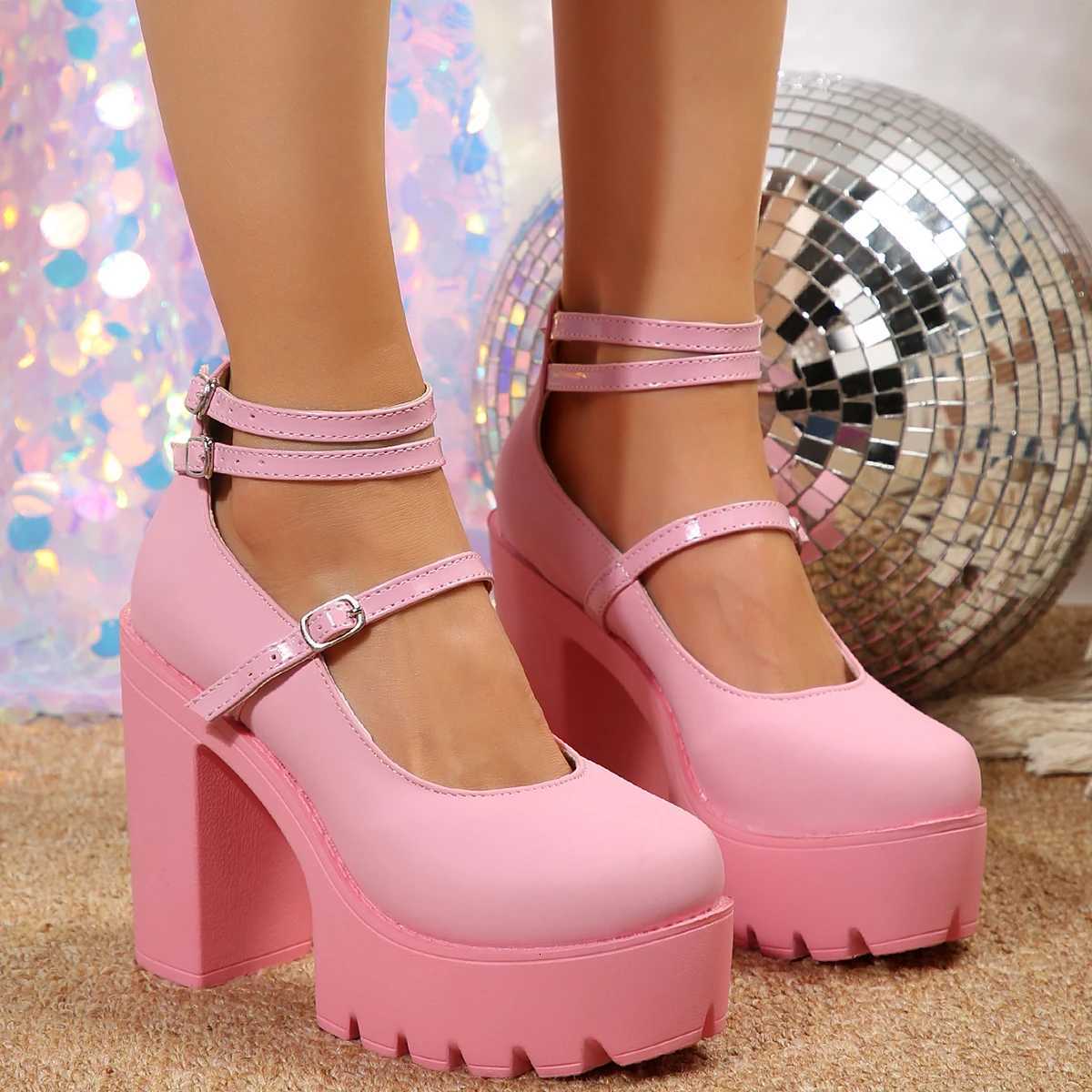 High Heels Women Mary Janes Shoes Woman Platform Fashion Sandals Women Summer New Dress Lolita Shoes Chunky Pumps Womens Shoes W250814