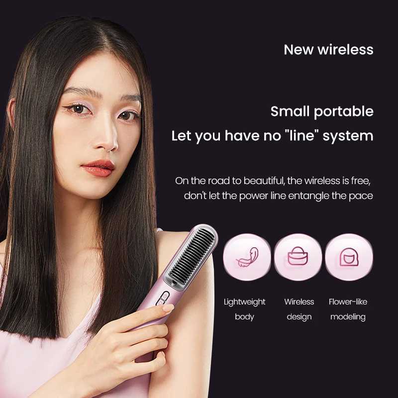 1 PC KSKIN New Trend Product Portable Rechargeable Negative Ion 10 Minutes Auto-Off Mini Cordless Hair Straightener Comb W250814