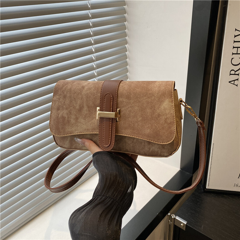 Luxury Brand Designer Bag Niche Design Korean Version Baguette Bag Single Shoulder Crossbody Bag Casual Versatile Textured Commuter Bag For Women