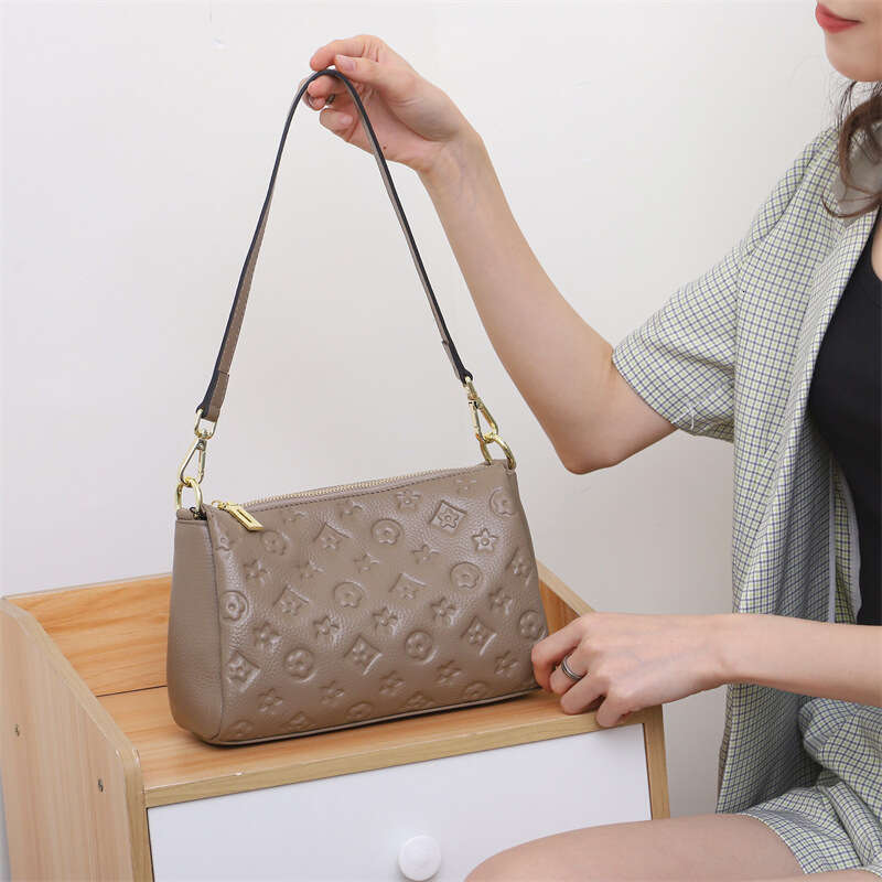 Hot Selling Top Layer Cowhide Women's New Casual Versatile Single Shoulder Crossbody Genuine Fashion Multi-Layer Soft Leather Underarm Bag Design