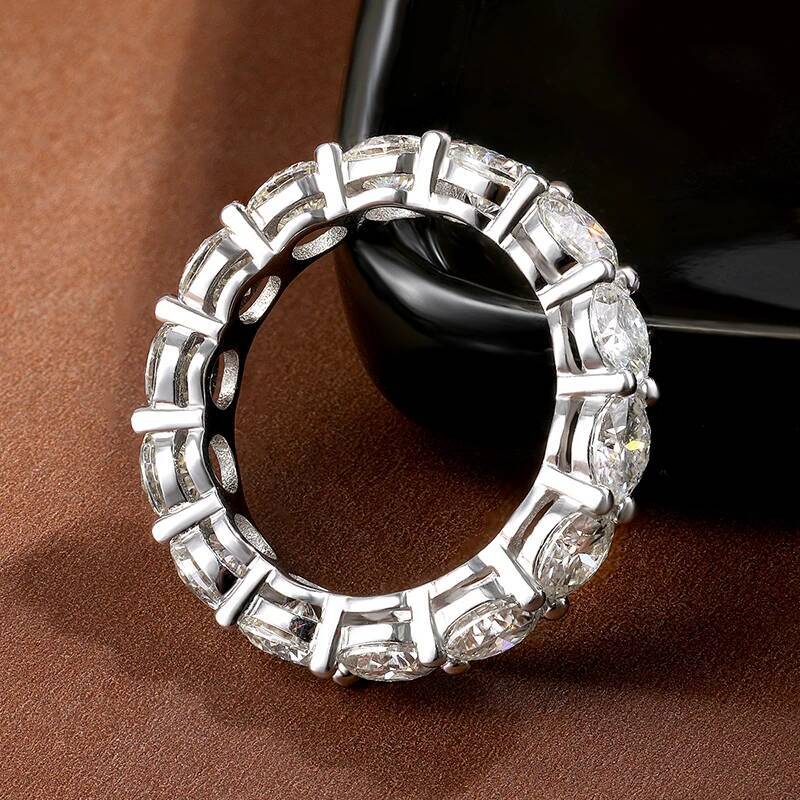 KNOBSPIN D VVS1 Moissanite Ring GRA Certified 5mm Lab Diamond s925 Sterling Silver 18k White Gold Engagement Rings for Women Man