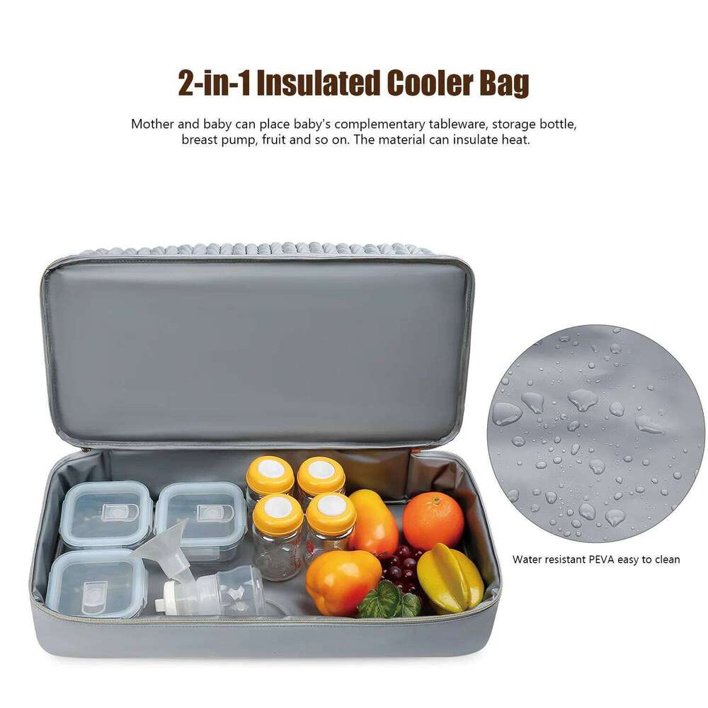 Insulation 2 in 1 Mummy Backpack Large Capacity Bag Mom Waterproof Outdoor Travel Diaper Bags For Baby Care