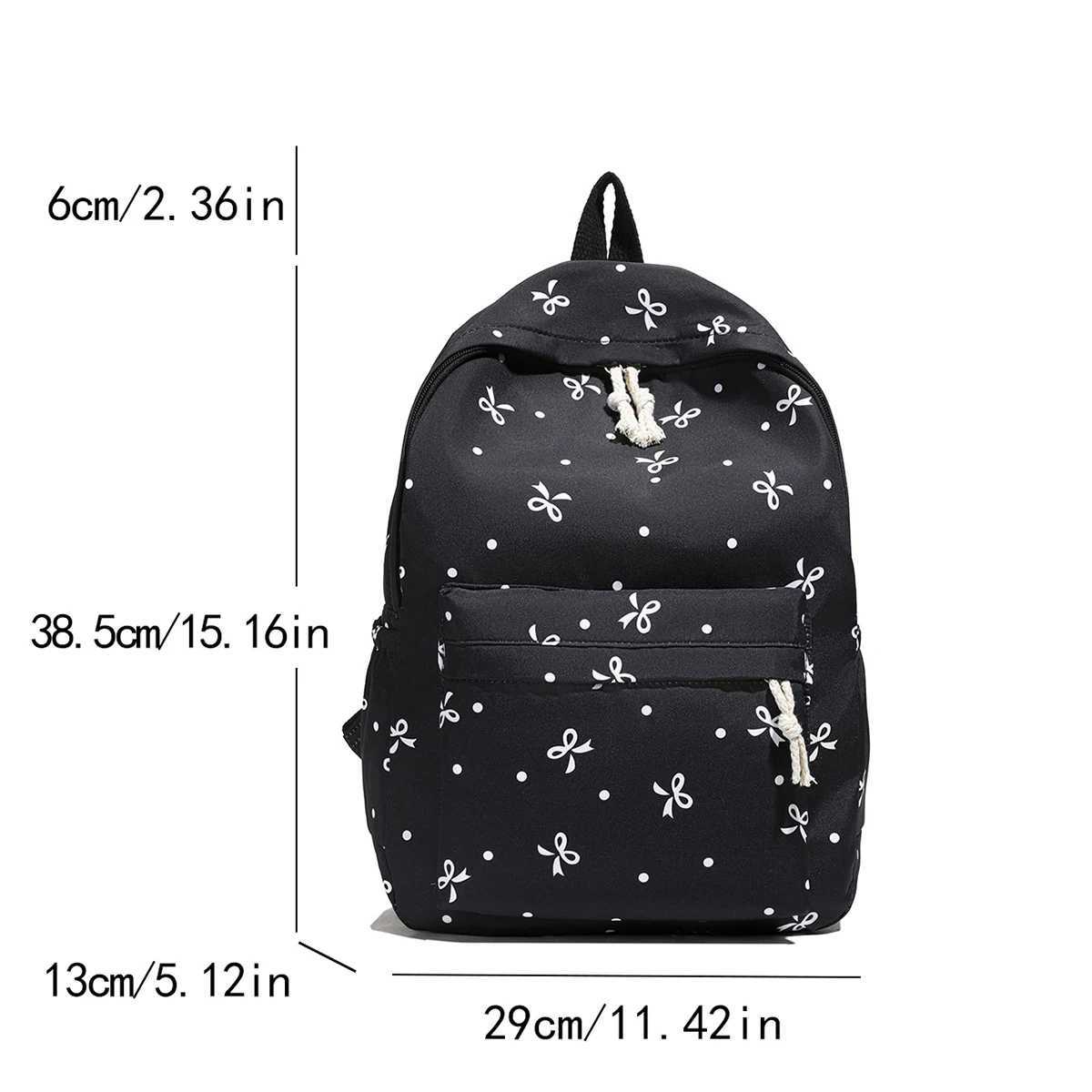 ute Bow Print Backpack for Women Quilted Reinforce Large Capacity Multi-Pocket School Bag Adjustable Straps for College Commute XJ250814