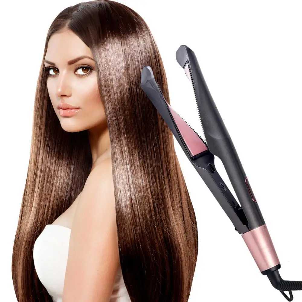 2 In 1 Twisted Hair Straightener Curler Iron Pro Professional Flat Iron 3D Concave And Convex Titanium Plate Ionic Straightener W250814
