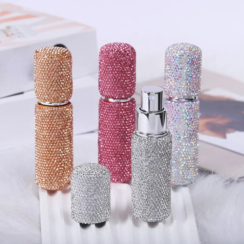 10ml Portable Mini Diamond Glass Refillable Perfume Bottles Spray Pump Empty Cosmetic Containers Atomizer Vials For Travel 250813