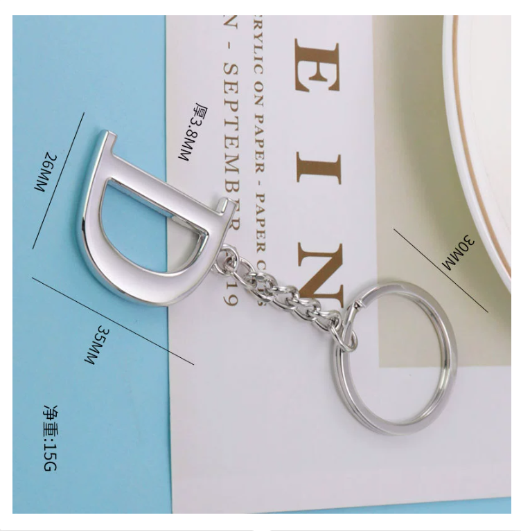 Key Rings Jewelry Diy A-Z 26 Letters Keychains Stainless steel Car Ring Men Women Charm Gift Chain Party Customized small gift keychain, personal name