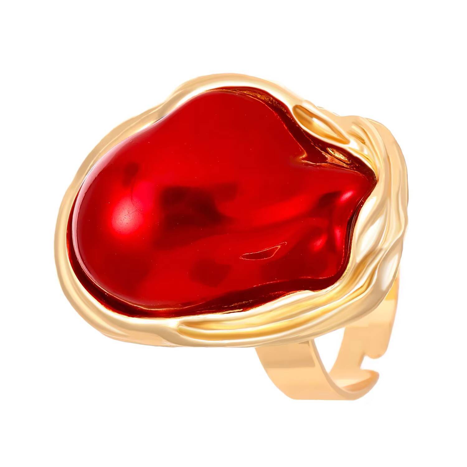 Irregular Alloy Baroque Inlaid Colorful Pearl Cross-Border Fashion Jewelry Ring