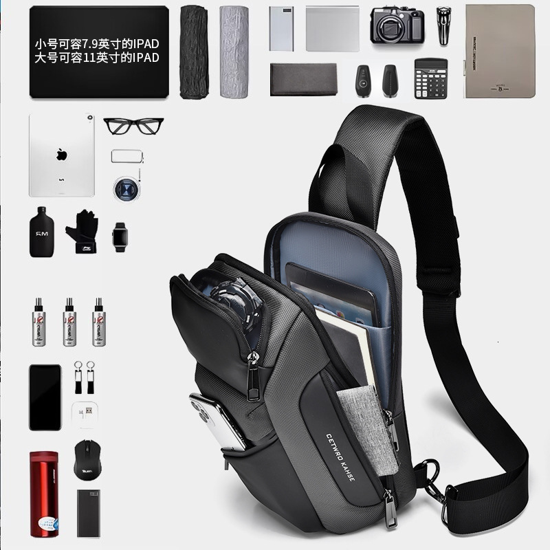 Luxury Brand Designer Bag Men's Chest Bag Crossbody Bag Multi-Functional Large Capacity Sports Cycling Bag Unisex Single Shoulder Crossbody Bag M