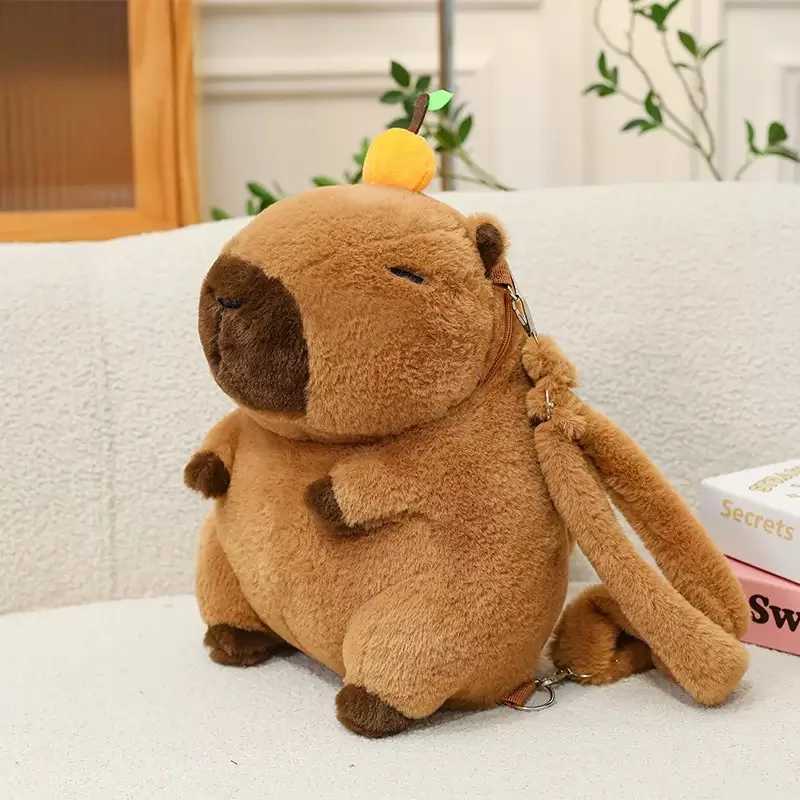 Kawaii Capybara Plush Backpack for Women Versatile Cartoon Funny Capibala Crossbody Bag Large Capacity Tote Bag XJ250814