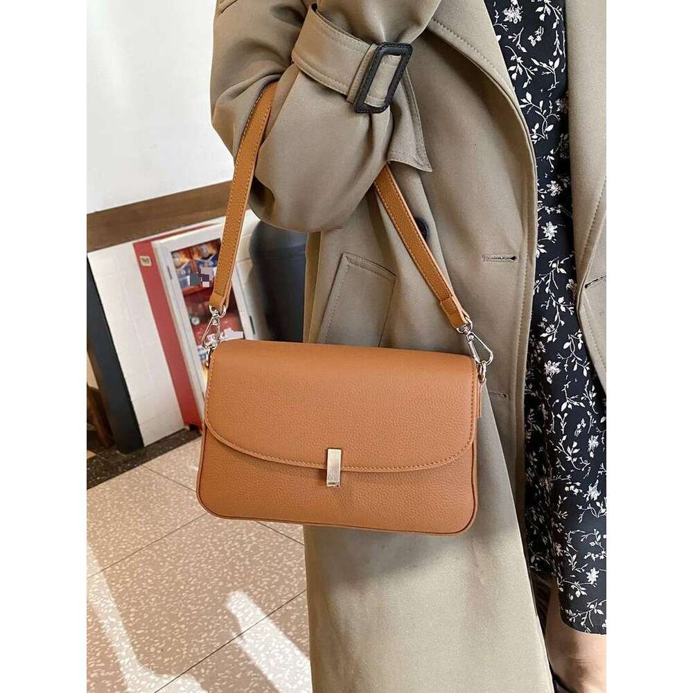 Leather Women's New Versatile Small Square Toe Top Layer Cowhide High-end Feeling Armpit Shoulder Bag 3302