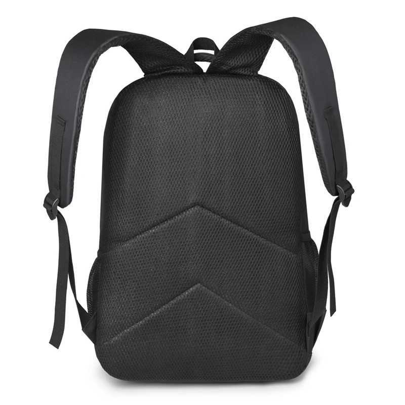 Large-capacity backpack - laptop backpack with padded shoulder straps and side pockets - black backpack XJ250814