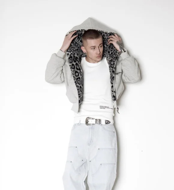 Retro European and American minimalist double-sided loose zipper hooded sweatshirt oversized y2k couple cardigan jacket 250813