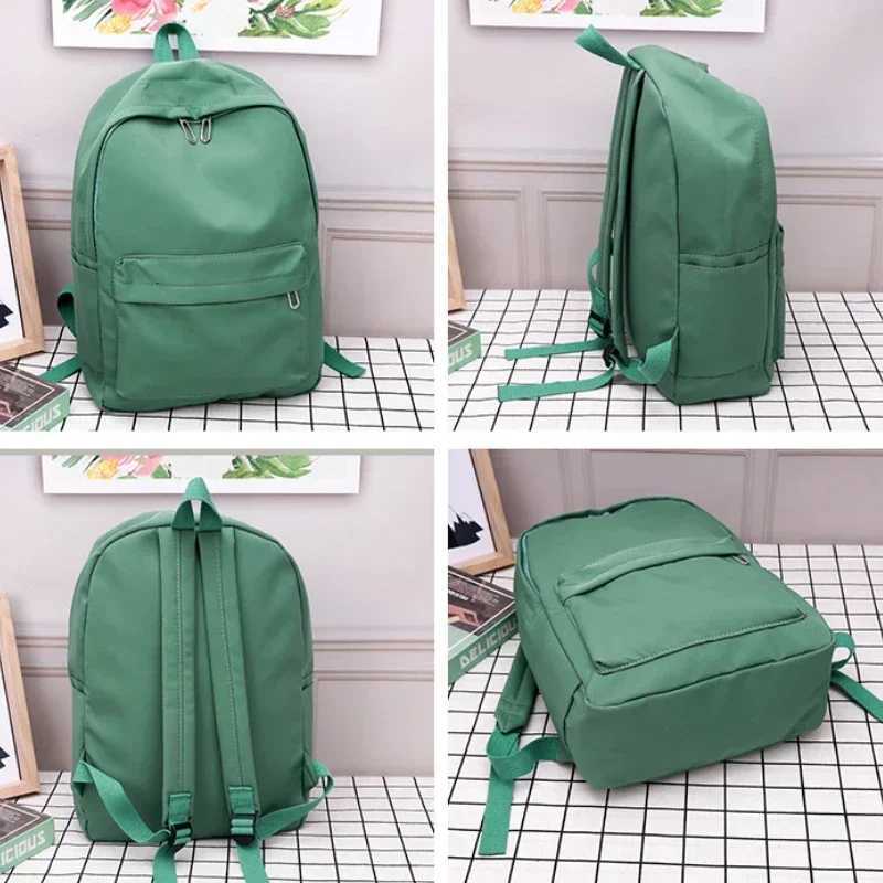 igh Quality New Waterproof Nylon Women Backpack Female Travel Bag Backpacks Schoolbag for Teenage Girls Solid Color Bookbag XJ250814