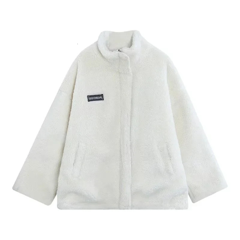 Autumn Winter Womens Jacket Lamb Fleece Plush Oversize Loose Couple Warm Hooded Ropa Mujer Sudaderas Y2k Coat Jackets 250813