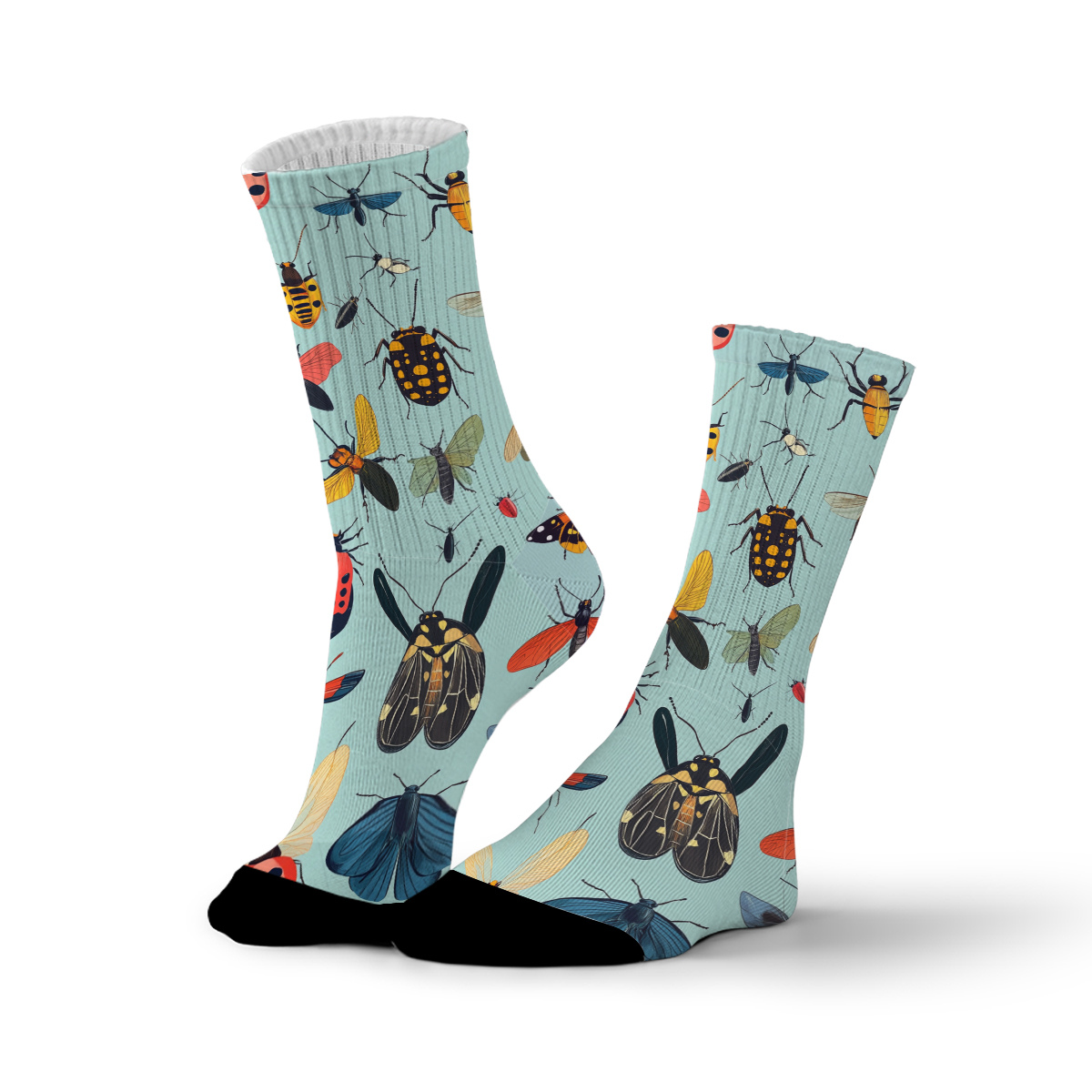 Colorful Insect Pattern Unisex Tube Designer Socks C146