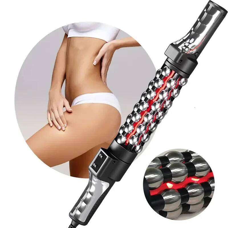 360 Rotating Inner Ball Relaxed Red Light Heated Device Muscle Relaxation Massage Roller For Whole Body Anti Cellulite