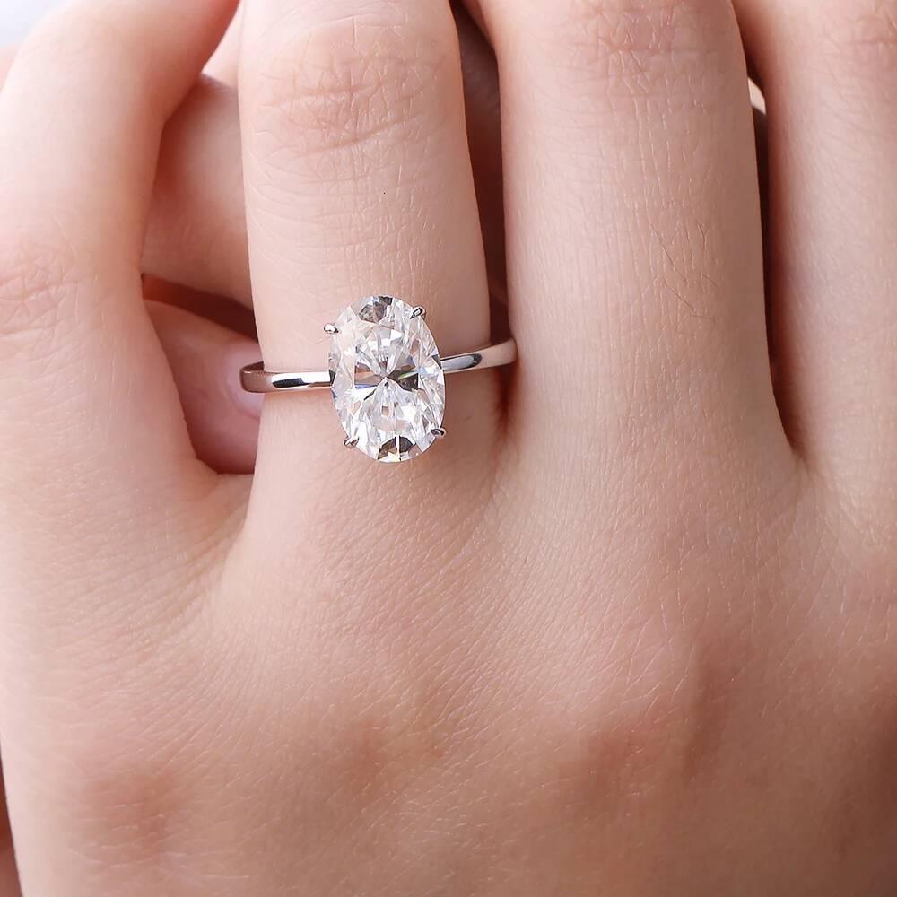 NKHOG 4.5CT Oval Moissanite Rings Women 925 Sterling Silver Engagement Wedding Diamond Band Fine Jewelry GRA Certified Wholesale